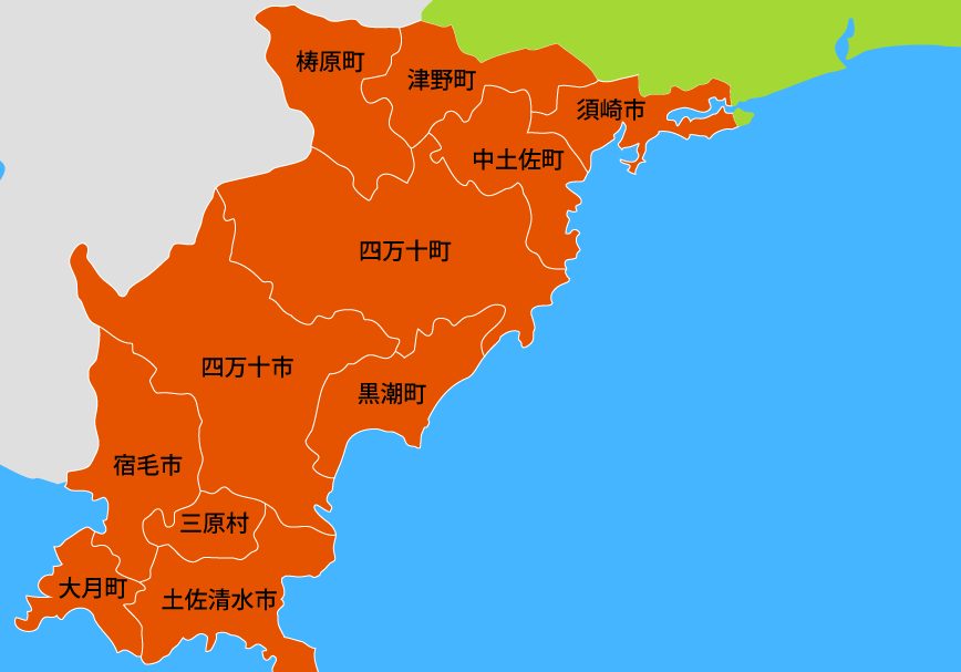 Template:地方区分高知県